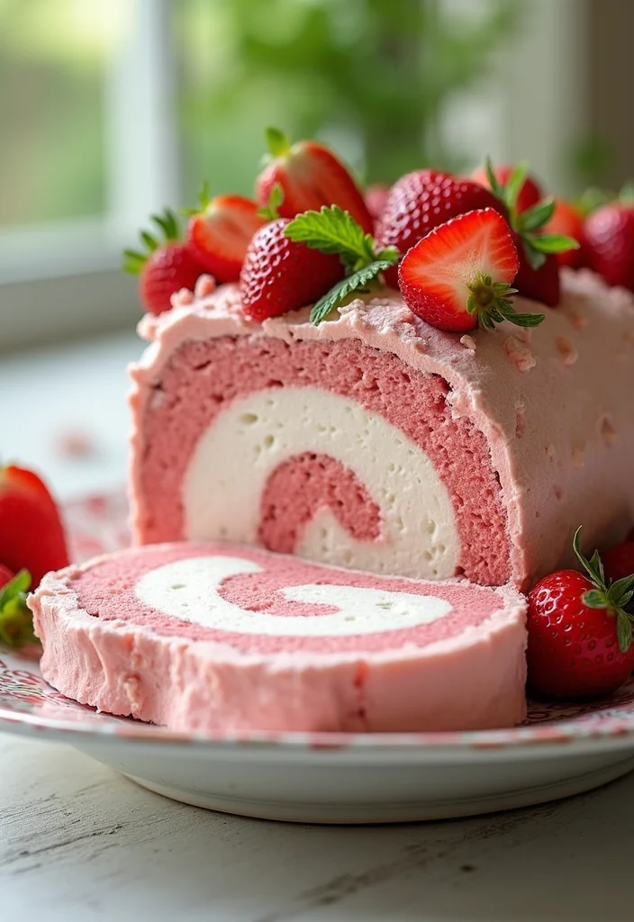 10 Egg White Dessert Recipes Light and Airy - 8. Strawberry Meringue Roulade