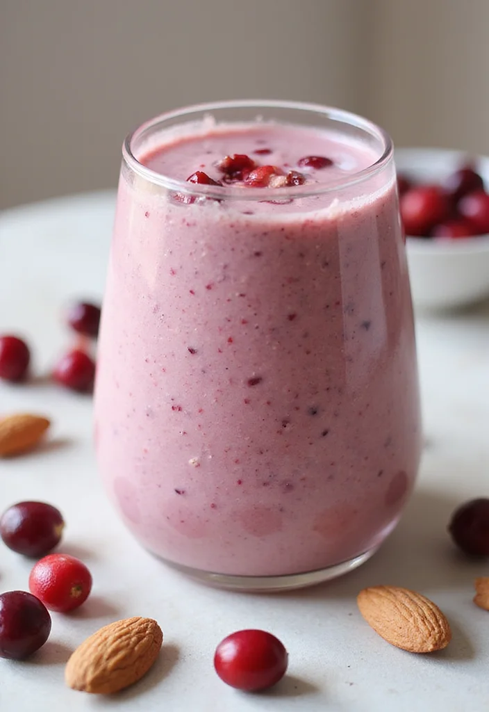 10 Healthy Cranberry Recipes Bright and Nourishing - 1. Cranberry Almond Smoothie