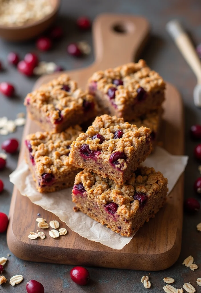 10 Healthy Cranberry Recipes Bright and Nourishing - 3. Cranberry Oatmeal Snack Bars
