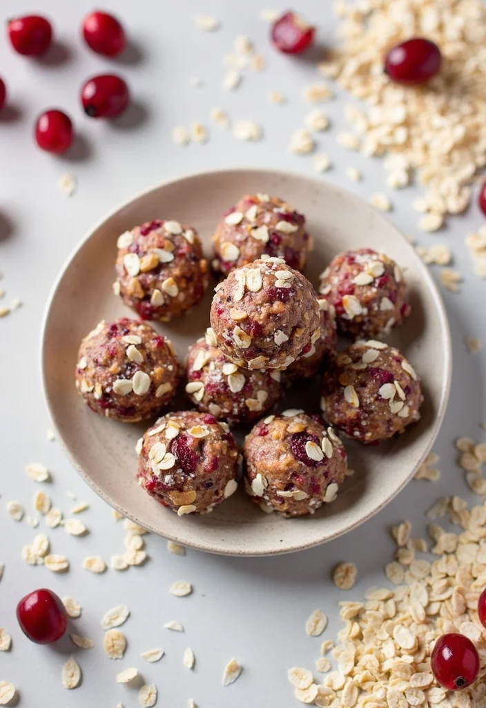 10 Healthy Cranberry Recipes Bright and Nourishing - 7. Cranberry Coconut Energy Bites