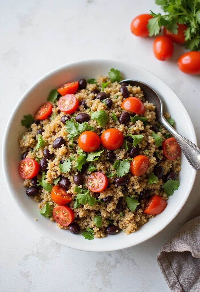 10 Healthy Five Ingredient Recipes Easy and Quick - 2. Quinoa and Black Bean Salad