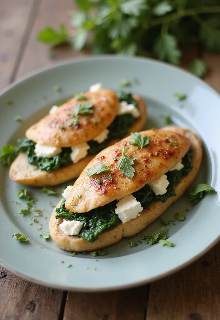 10 Healthy Five Ingredient Recipes Easy and Quick - 4. Spinach and Feta Stuffed Chicken Breast