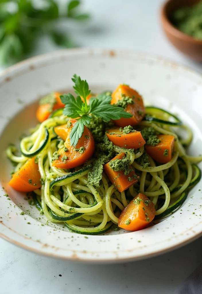 10 Healthy Squash Recipes with Seasonal Flavor - 10. Zucchini Noodles with Pesto and Roasted Squash