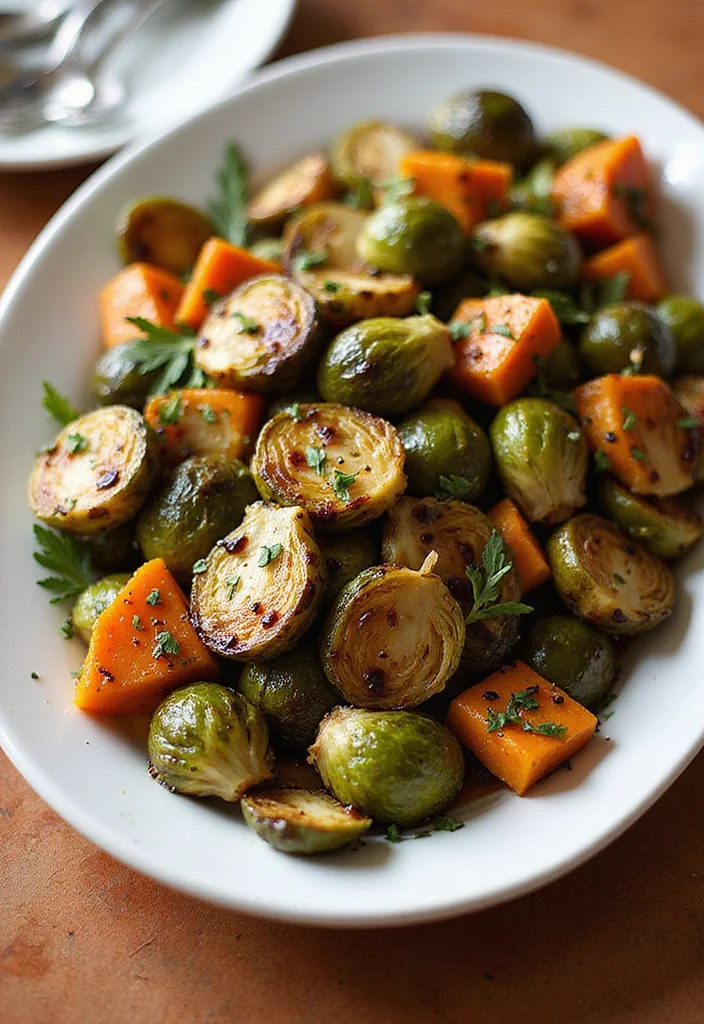 10 Healthy Squash Recipes with Seasonal Flavor - 5. Maple-Balsamic Roasted Brussels Sprouts and Butternut Squash