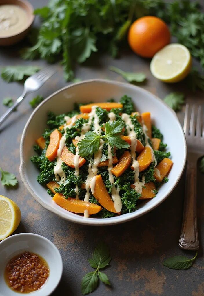 10 Healthy Squash Recipes with Seasonal Flavor - 7. Squash and Kale Salad with Tahini Dressing