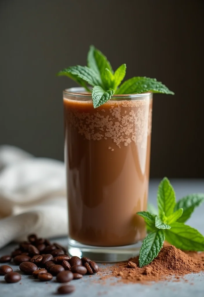 10 Keto Breakfast Smoothie Recipes Energizing and Low Carb - 9. Mocha Mint Smoothie