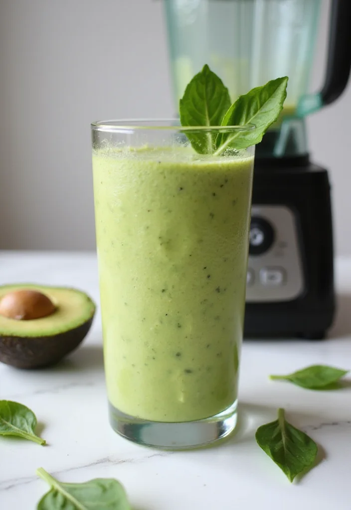 10 Keto Green Recipes for Clean Eating - 1. Creamy Avocado Spinach Smoothie