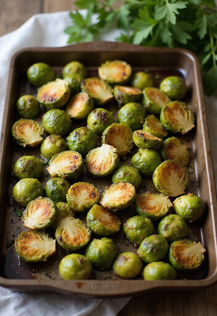 10 Keto Green Recipes for Clean Eating - 7. Garlic Roasted Brussels Sprouts