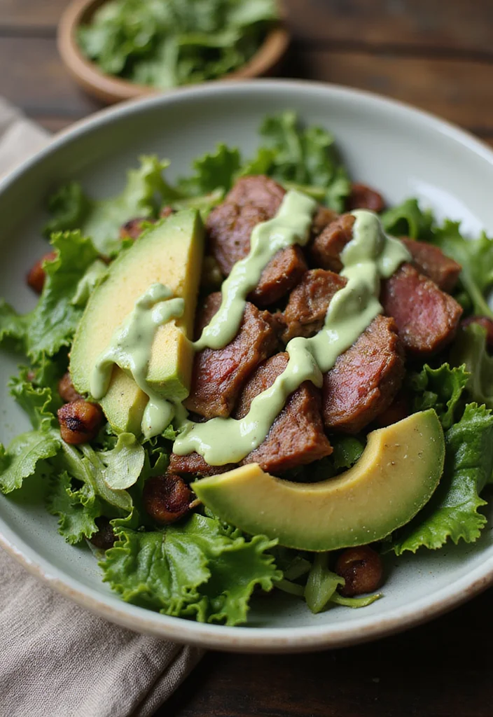 10 Keto Roast Beef Recipes Easy and Satisfying - 5. Beef Roast Salad with Avocado Dressing