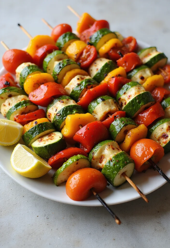10 Pregnancy Dinner Recipes Nourishing and Gentle - 4. Lemon-Herb Grilled Vegetable Skewers