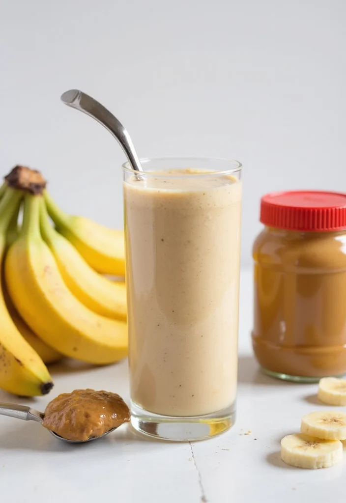 10 Vegan Fruit Smoothie Recipes for Fresh Energy - 3. Creamy Banana and Peanut Butter Smoothie