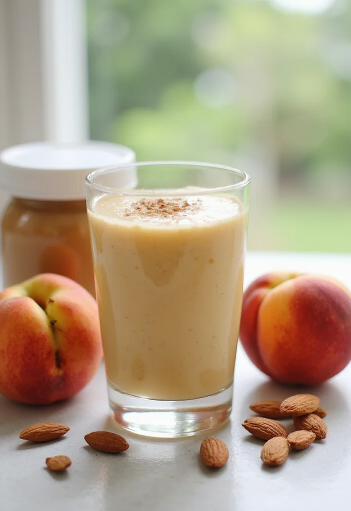 10 Vegan Fruit Smoothie Recipes for Fresh Energy - 9. Peach Almond Smoothie