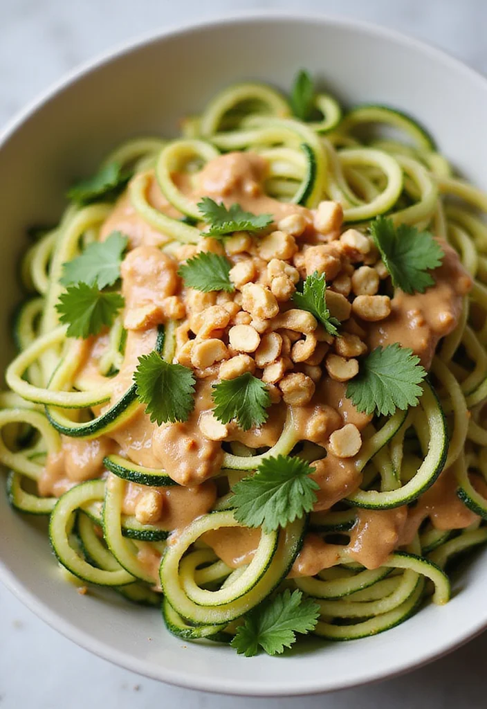 10 Vegan Japanese Recipes Simple and Comforting - 6. Zucchini Noodles with Peanut Sauce