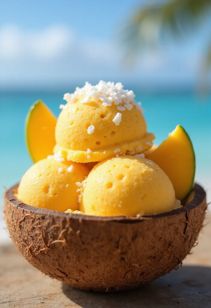 10 Vegan Ninja Creami Recipes Light and Simple - 1. Mango Coconut Sorbet