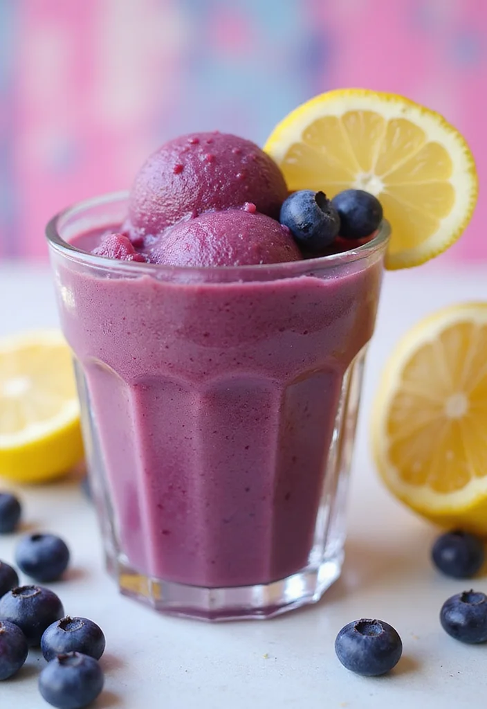 10 Vegan Ninja Creami Recipes Light and Simple - 3. Blueberry Lemon Sorbet