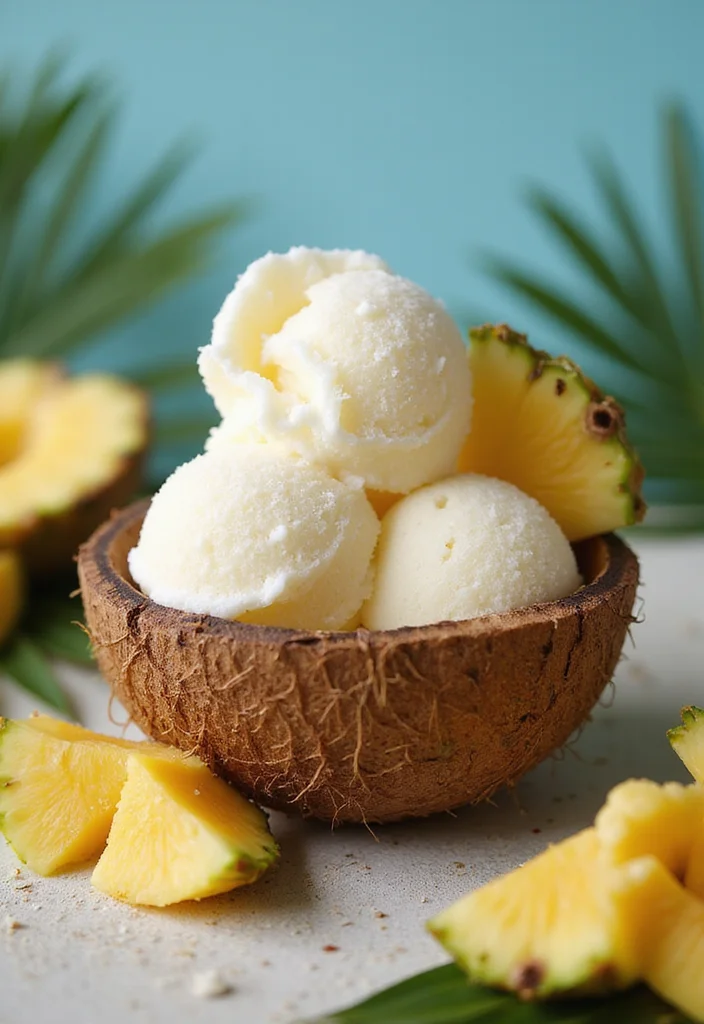 10 Vegan Ninja Creami Recipes Light and Simple - 7. Pineapple Coconut Sorbet