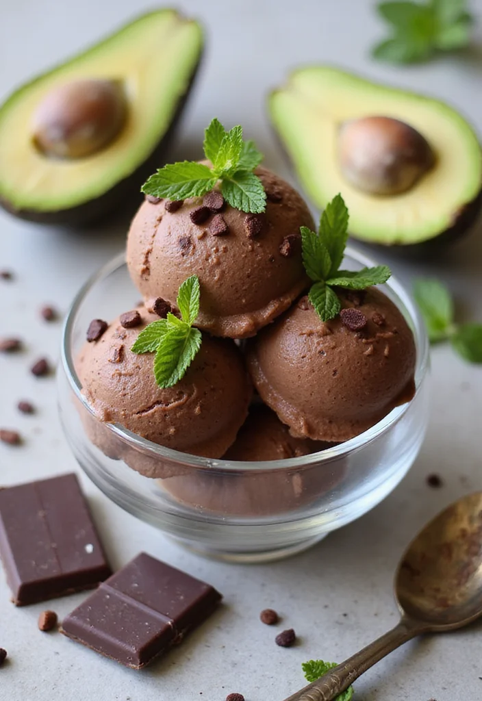 10 Vegan Ninja Creami Recipes Light and Simple - 8. Chocolate Avocado Sorbet