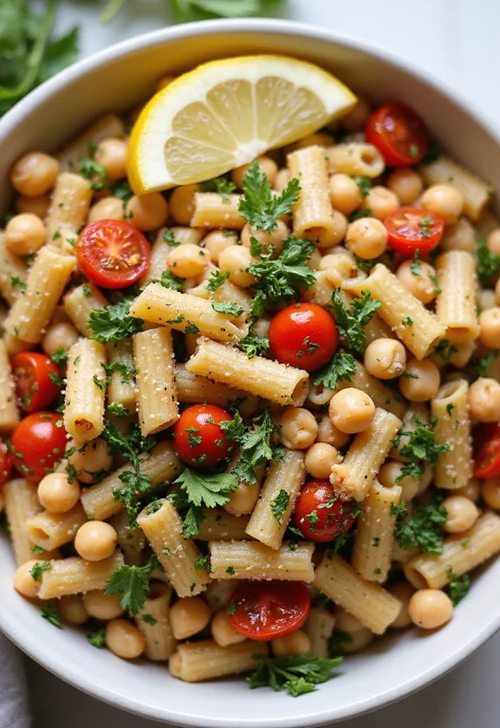 10 Vegan Pasta Salad Recipes Fresh and Easy - 1. Mediterranean Chickpea Pasta Salad