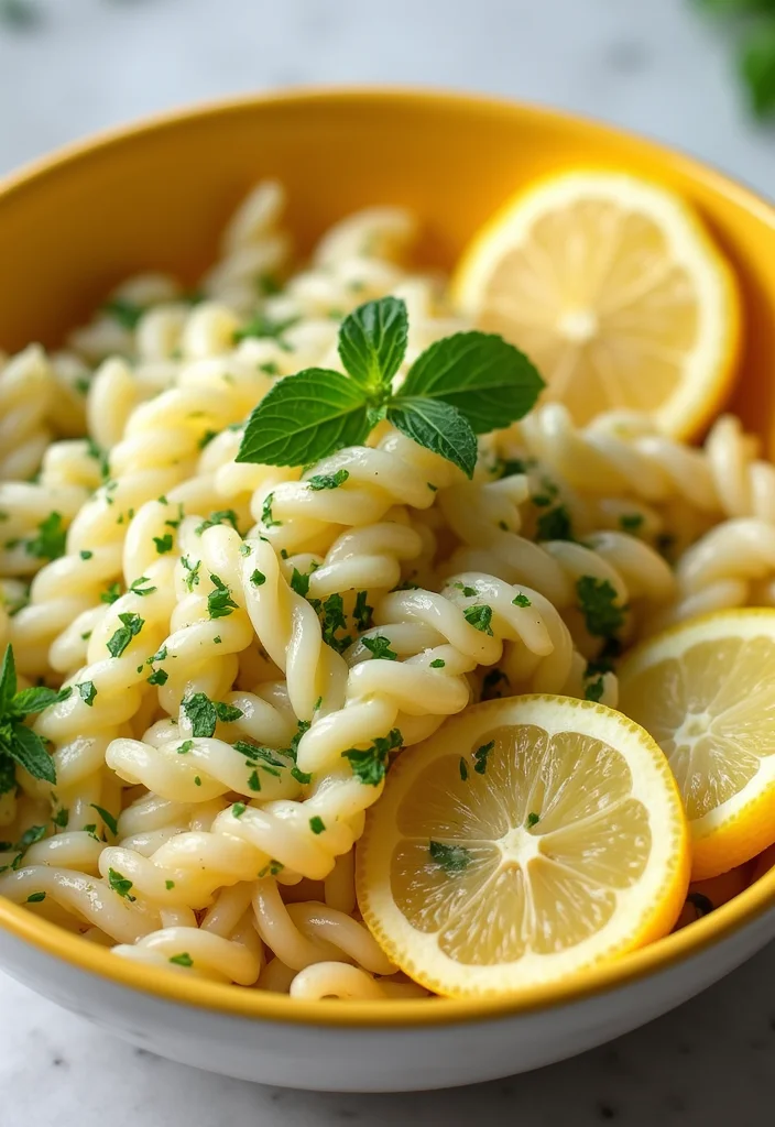 10 Vegan Pasta Salad Recipes Fresh and Easy - 10. Lemon Garlic Herb Pasta Salad