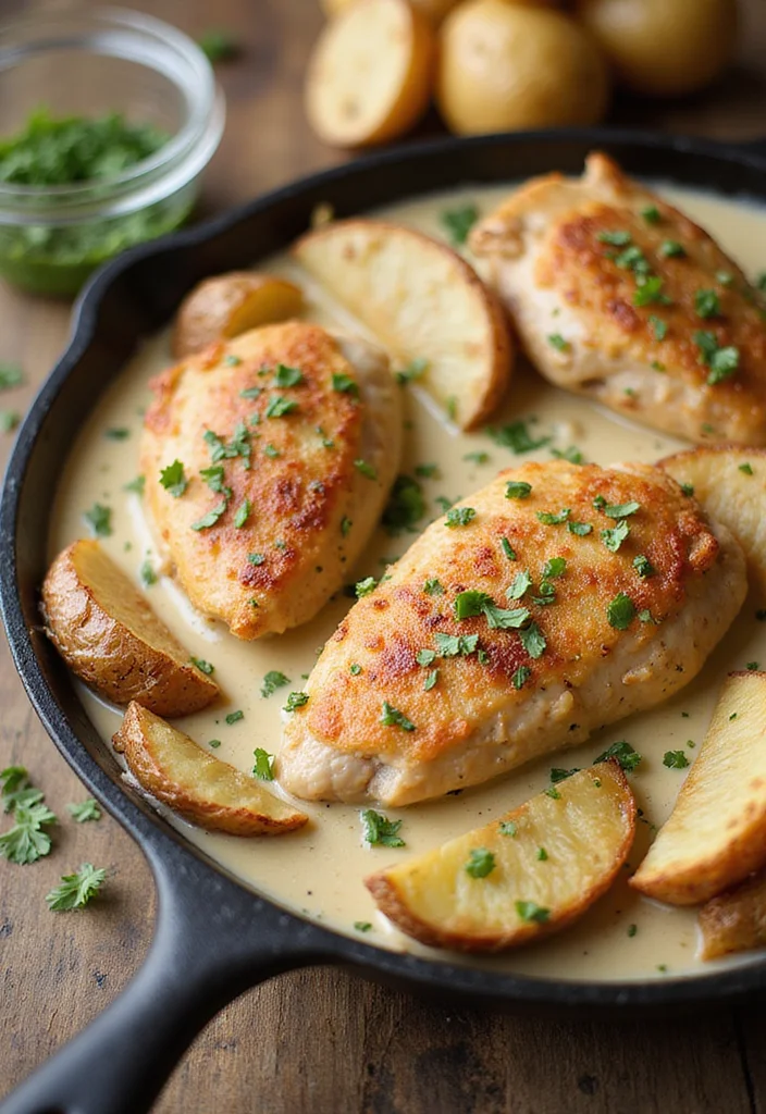 12 Dump and Bake Dinner Recipes Minimal Effort - 9. Creamy Ranch Chicken and Potatoes