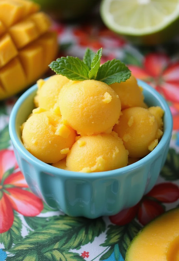 12 Fun and Easy Healthy Birthday Dessert Recipes - 9. Mango Sorbet