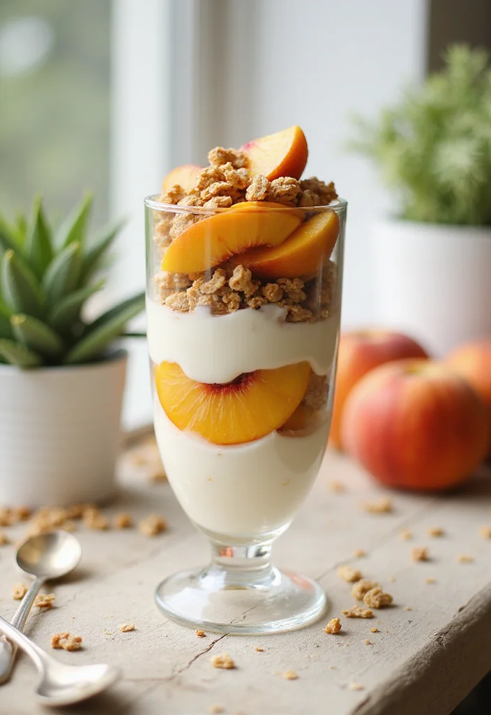 12 Healthy Peach Recipes Fresh and Simple - 6. Peach Yogurt Parfait