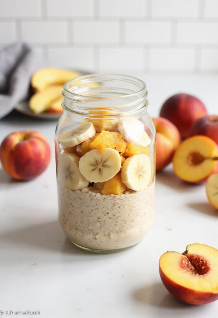 12 Healthy Peach Recipes Fresh and Simple - 8. Peach Banana Overnight Oats