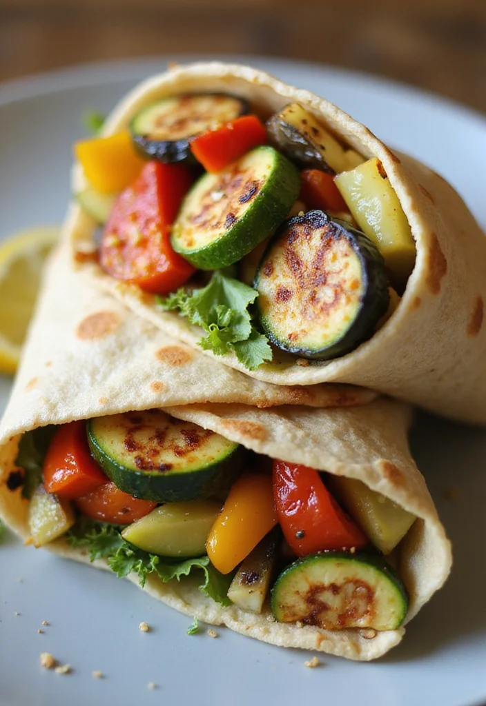 12 Macro Friendly Dinner Recipes Balanced and Easy - 8. Grilled Vegetable and Hummus Wrap