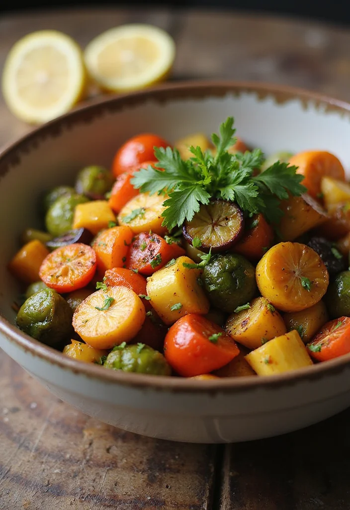 12 Vegan Buddha Bowl Recipes Balanced and Bright - 8. Lemon Garlic Roasted Vegetable Bowl